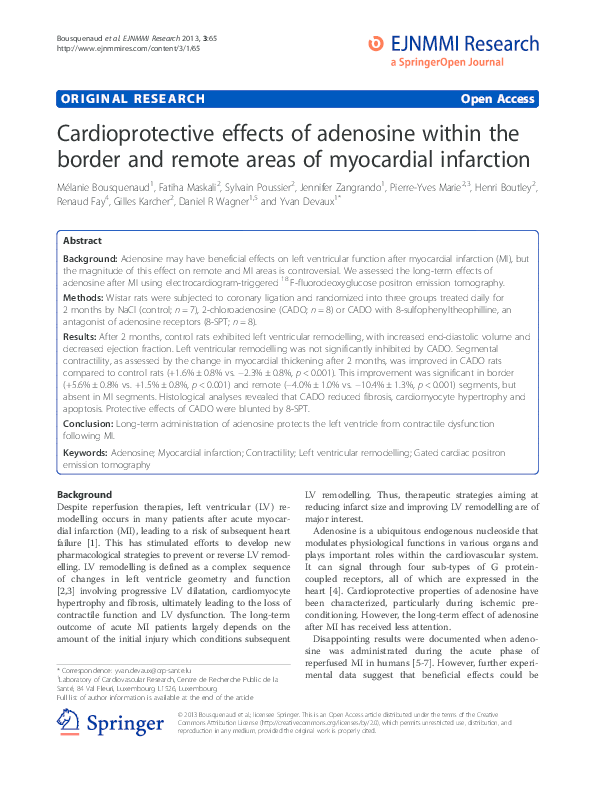 (PDF) Cardioprotective effects of adenosine within the border and ...