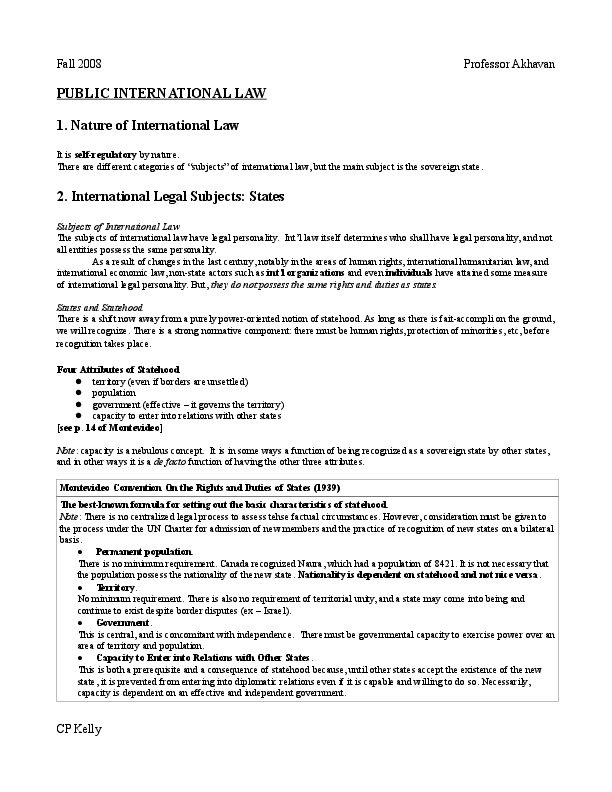 (DOC) PUBLIC INTERNATIONAL LAW