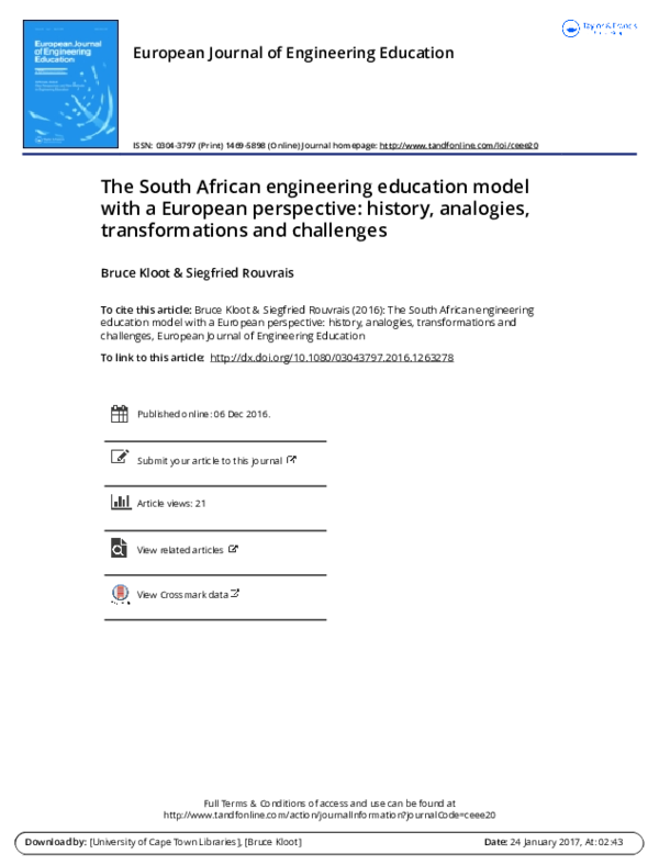 (PDF) European Journal of Engineering Education The South African