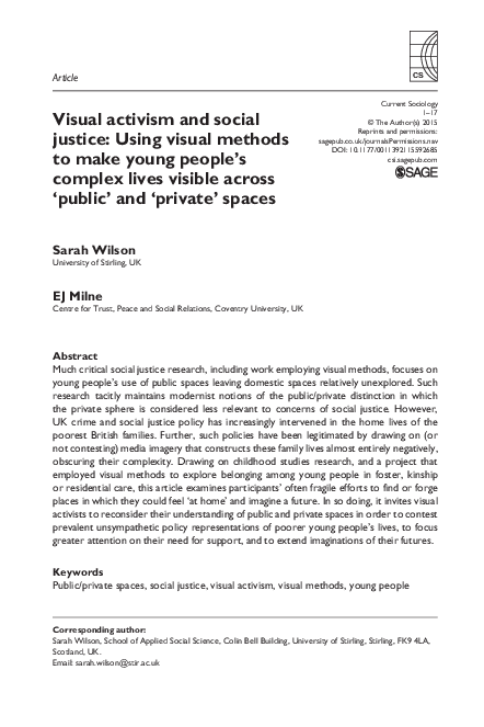 (PDF) Visual activism and social justice: Using visual methods to make ...