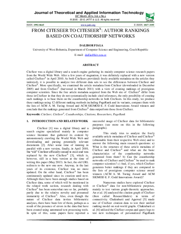 Citeseer journal picture