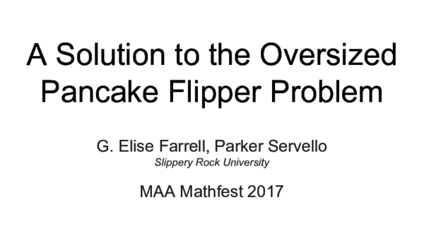 (PDF) A Solution to the Oversized Pancake Flipper Problem