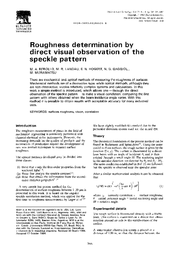 (PDF) Roughness determination by direct visual observation of the ...