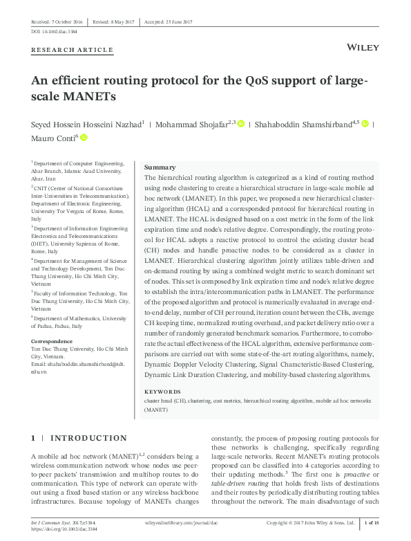 (PDF) An efficient routing protocol for the QoS support of large‐ scale ...