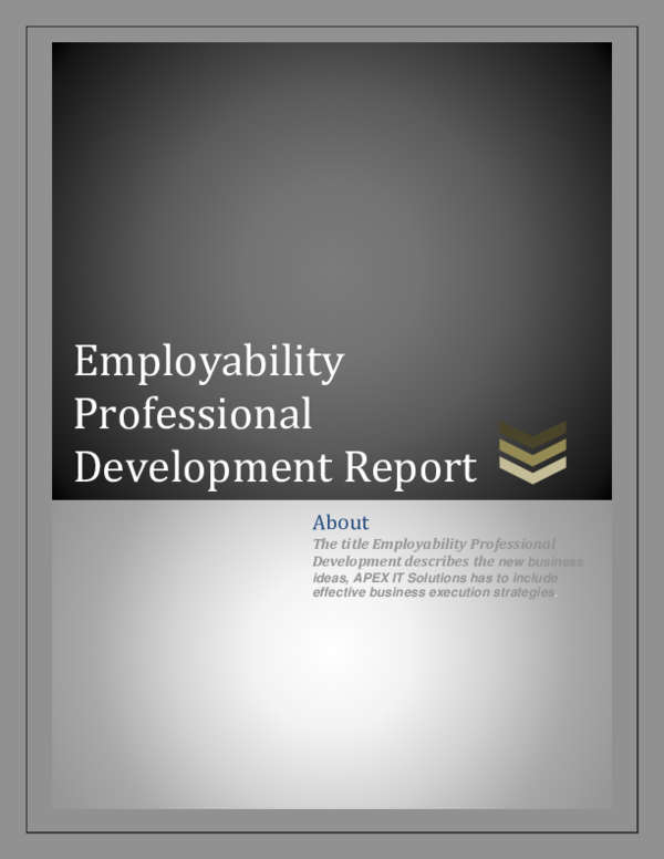 (PDF) Employability Professional Development Report