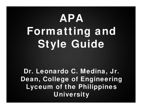 (PDF) APA Formatting and Style Guide