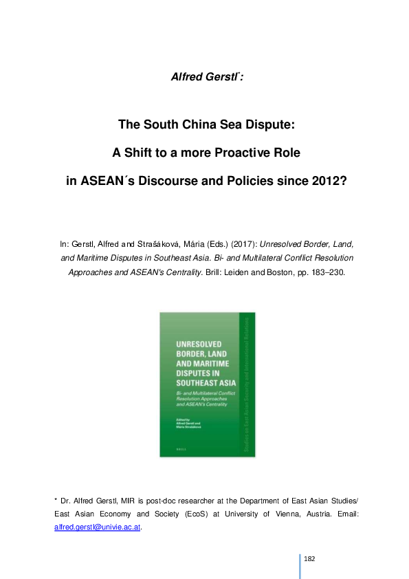 (PDF) The South China Sea Dispute: A Shift to a more Proactive Role in ...