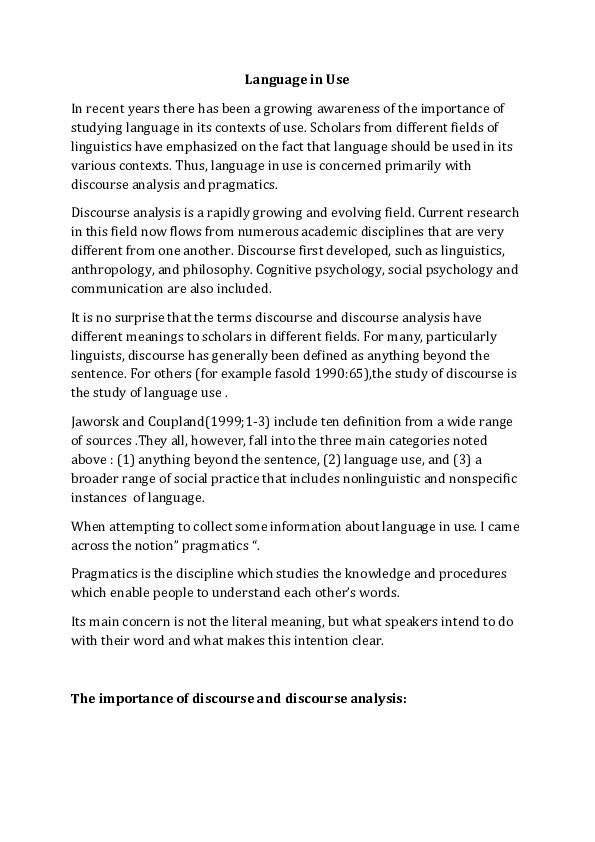 (DOC) Language in Use