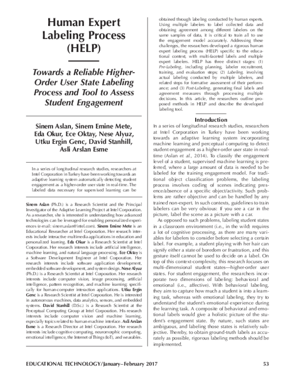 (PDF) Human Expert Labeling Process (HELP): Towards a Reliable Higher ...