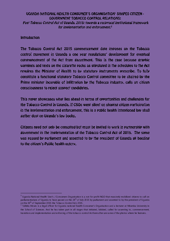 tobacco control act pdf Products Regulation Overview | | Tobacco Smoking Tobacco control - Wikipedia