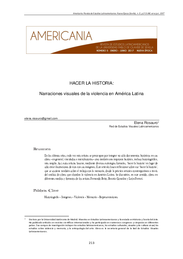 (PDF) Hacer la historia narraciones visuales de la violencia en (PDF) Hacer la historia narraciones visuales de la violencia en