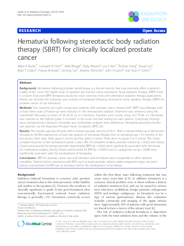 hematuria e tumore prostata