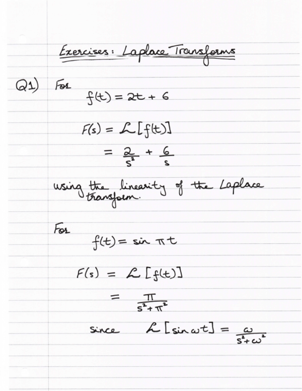 (PDF) Worked Examples: Laplace Transforms