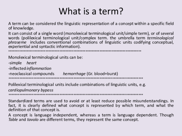 (PDF) What is a term