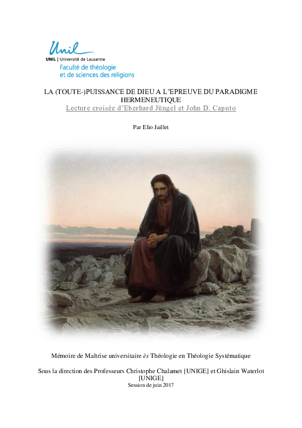 (PDF) La (toute)puissance de Dieu à l'épreuve du paradigme Lecture