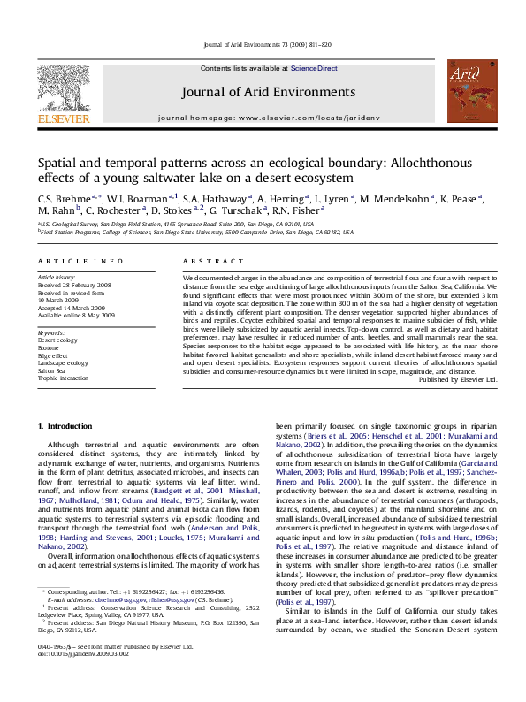 (PDF) Spatial and temporal patterns across an ecological boundary ...