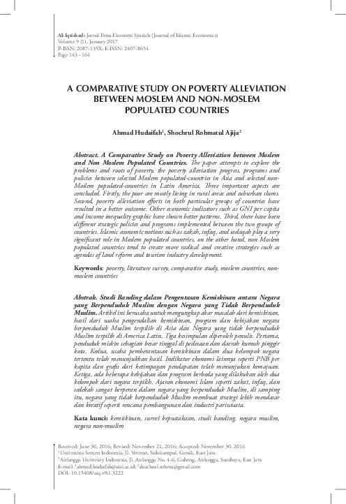 (PDF) A COMPARATIVE STUDY ON POVERTY ALLEVIATION BETWEEN MOSLEM AND NON ...