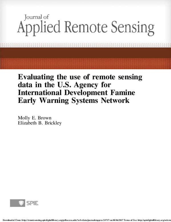 (PDF) Evaluating the use of remote sensing data in the U.S. Agency for ...