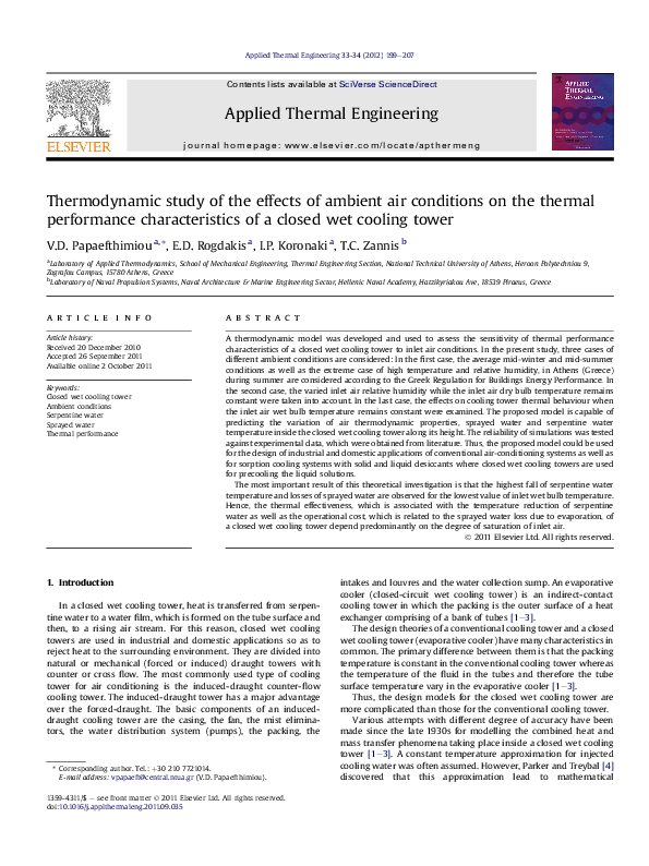 (PDF) Thermodynamic study of the effects of ambient air conditions on ...