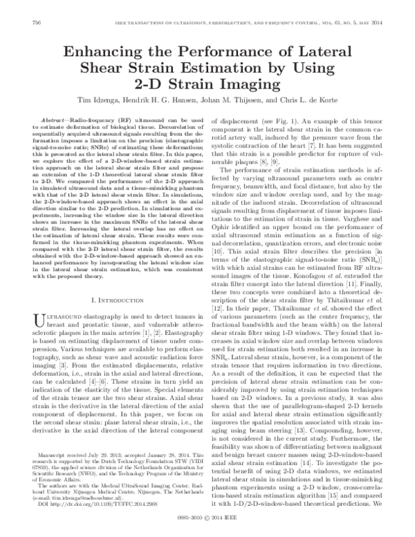 (PDF) Enhancing the performance of lateral shear strain estimation by ...