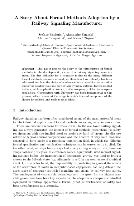 (PDF) A Story About Formal Methods Adoption by a Railway Signaling ...
