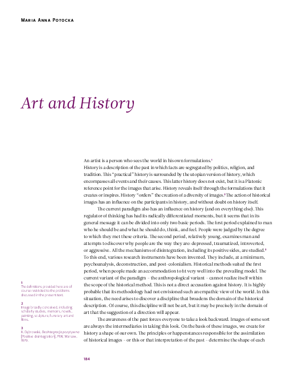 (PDF) Art and History / Sztuka i historia Masza Potocka Academia.edu