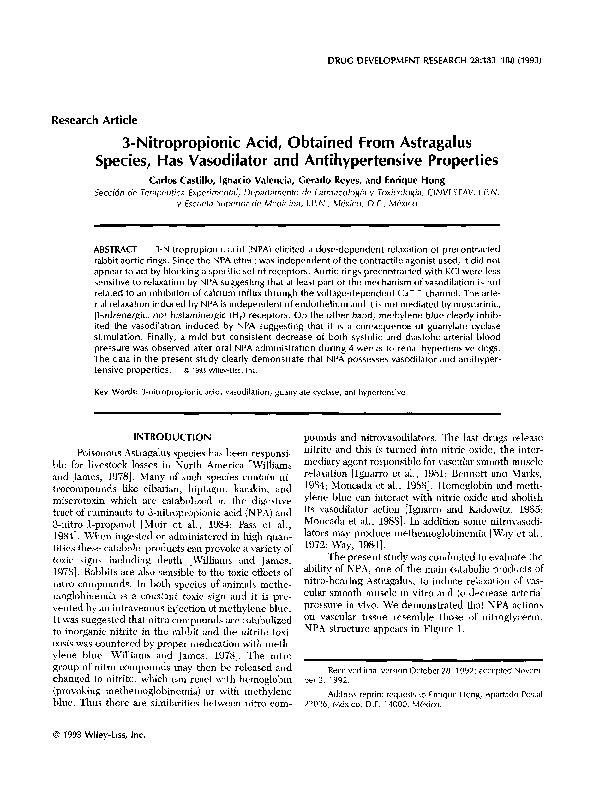 (PDF) 3-Nitropropionic acid, obtained from astragalus species, has ...