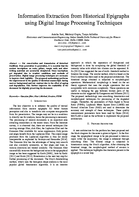 (DOC) Information Extraction from Historical Epigraphs using Digital ...