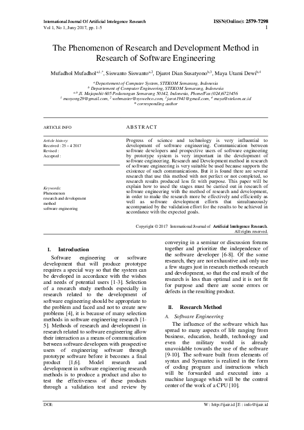 (PDF) The Phenomenon of Research and Development Method in Research of