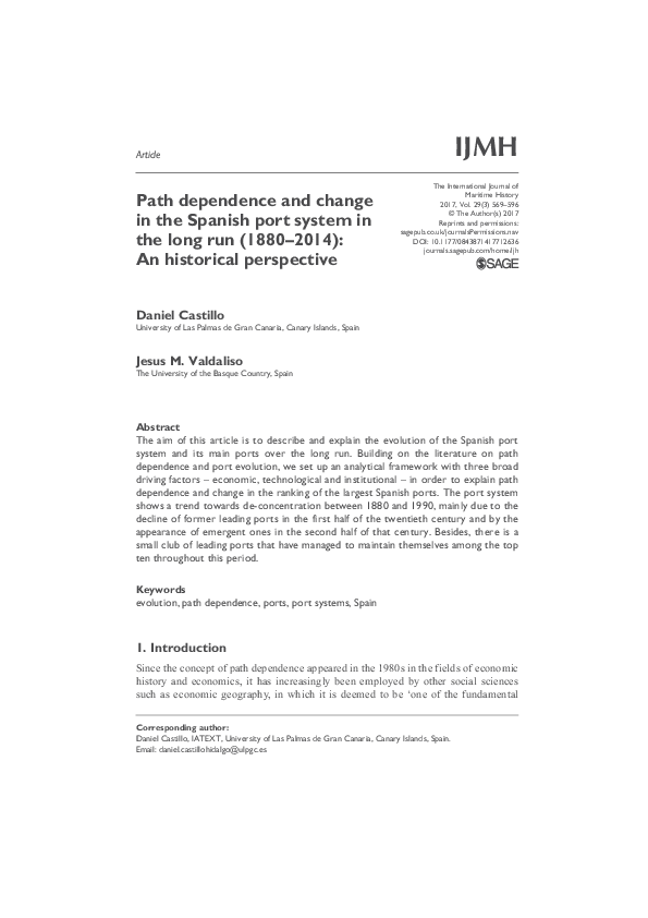 (PDF) Path dependence and change in the Spanish port system in the long ...