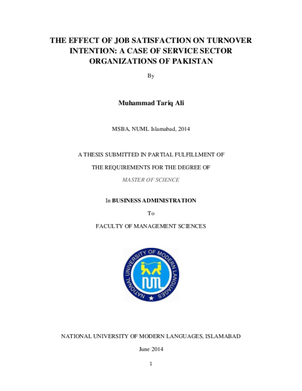 Pdf The Impact Of Job Satisfaction On Employee Turnover Intention Pdf The Impact Of Job Satisfaction On Employee Turnover Intention