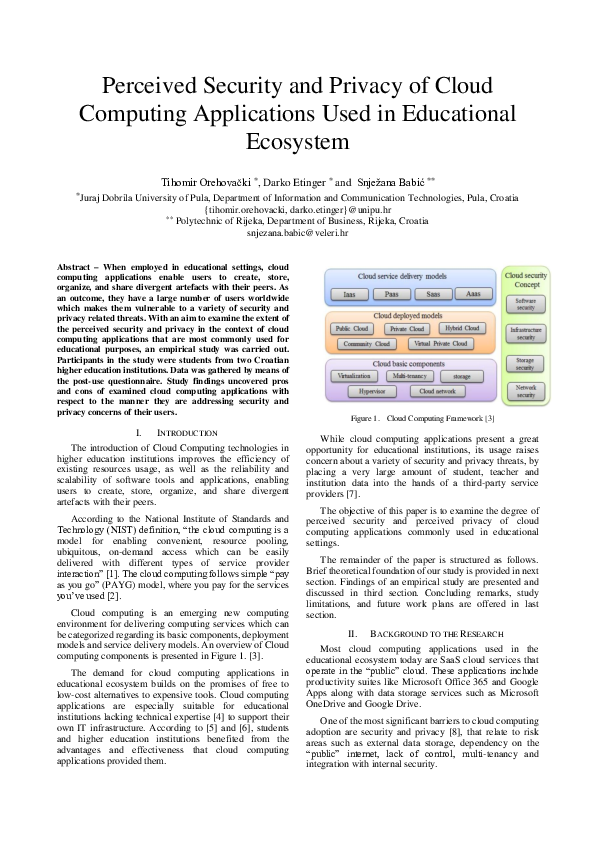 (PDF) Perceived Security and Privacy of Cloud Computing Applications ...