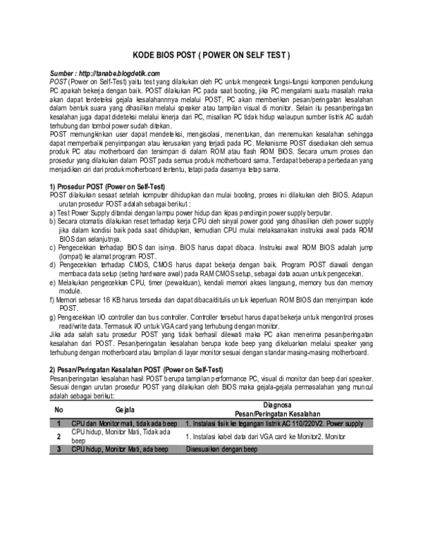 (PDF) KODE BIOS POST ( POWER ON SELF TEST