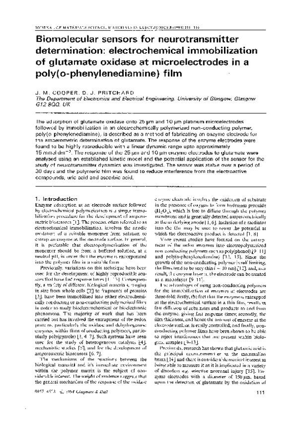 (PDF) Biomolecular sensors for neurotransmitter determination ...