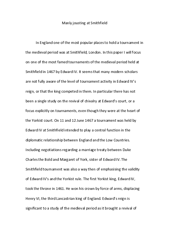 Manly jousting at Smithfield