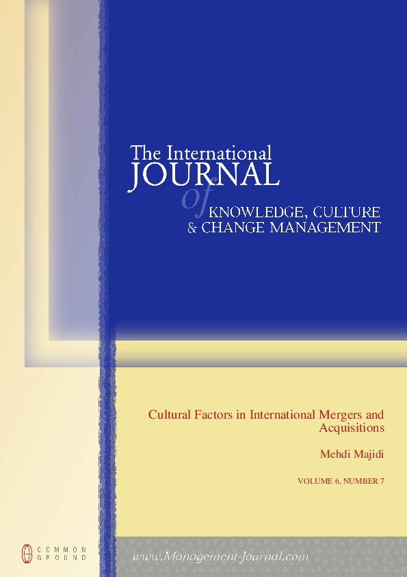  PDF Mergers And Acquisitions Cultural Factors Article 1 S Neeq 