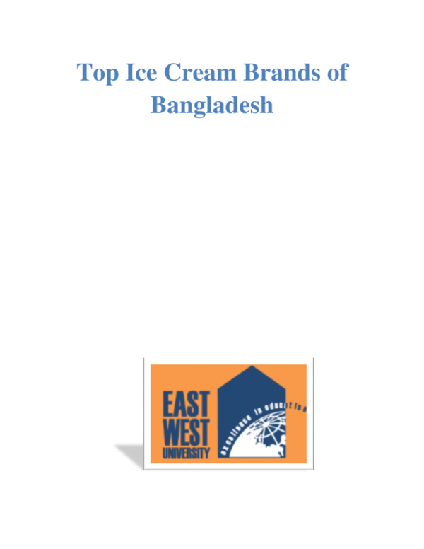 (DOC) Top Ice Cream Brands of Bangladesh Top Ice Cream Brands of