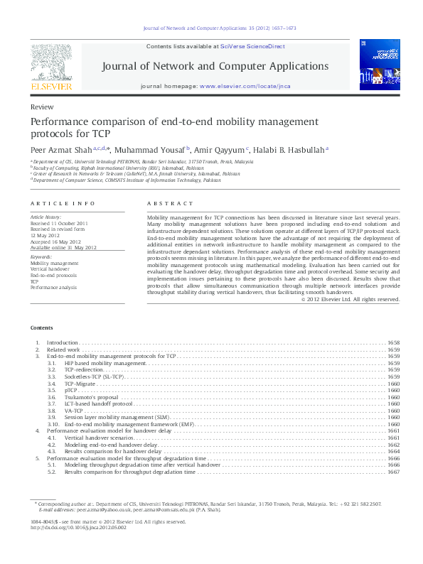(PDF) Performance comparison of end-to-end mobility management ...