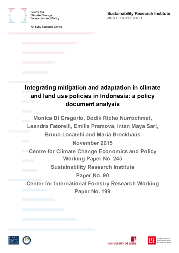 (PDF) Integrating mitigation and adaptation in climate and land use ...
