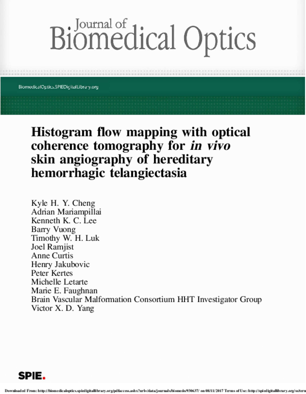 (PDF) Histogram flow mapping with optical coherence tomography for in ...