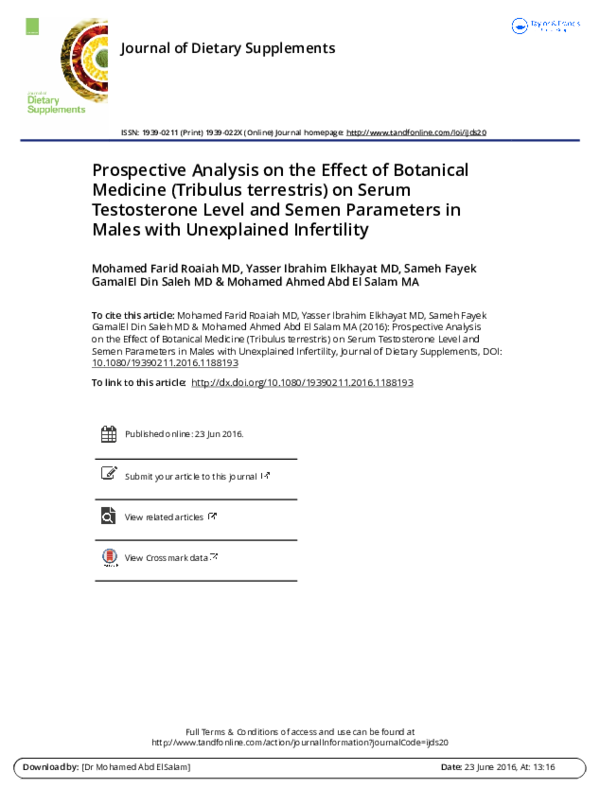 (PDF) Prospective Analysis on the Effect of Botanical Medicine