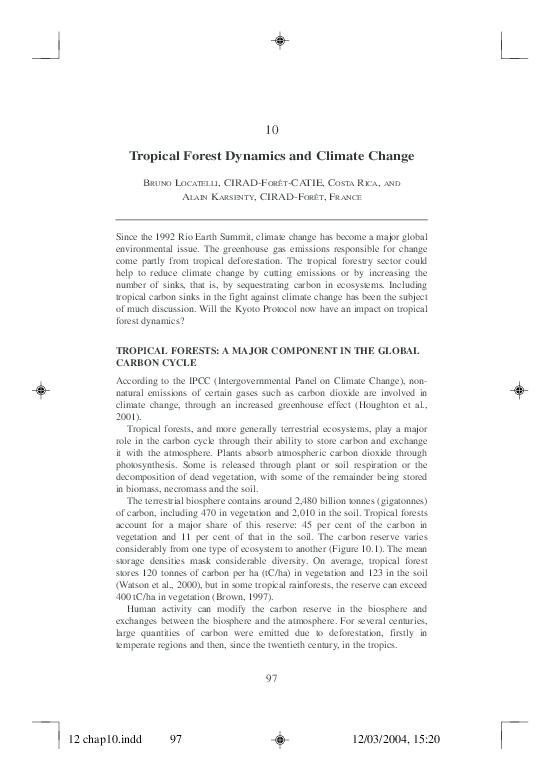 (PDF) Tropical forest dynamics and climate change