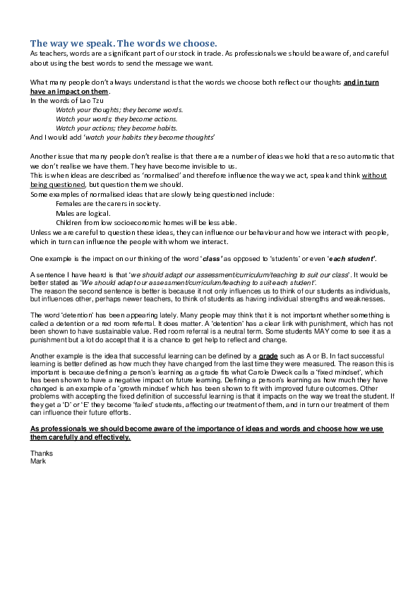 (DOC) The way we speak the words we choose.docx Mark Gould Academia.edu