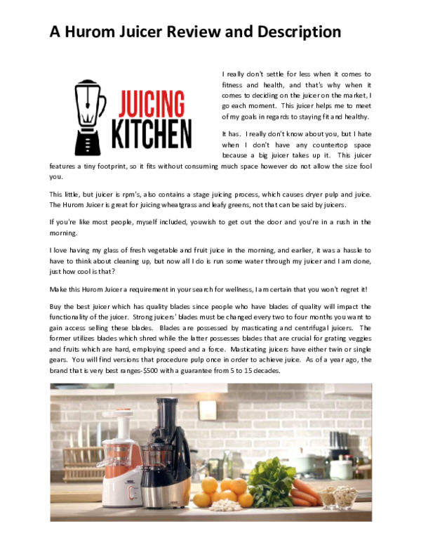 Hurom Slow Juicer Recipes Pdf Dandk Organizer