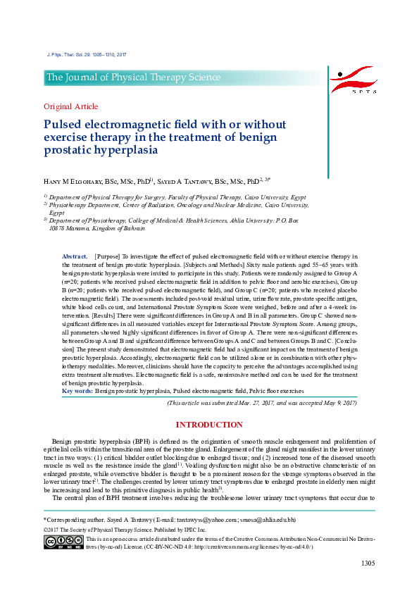 (PDF) Pulsed electromagnetic field with or without exercise therapy in ...