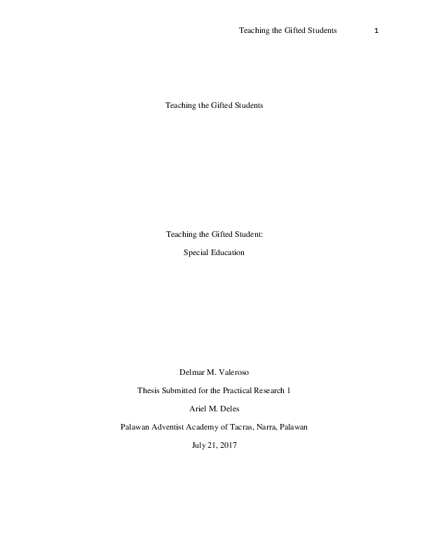 dissertation gifted education