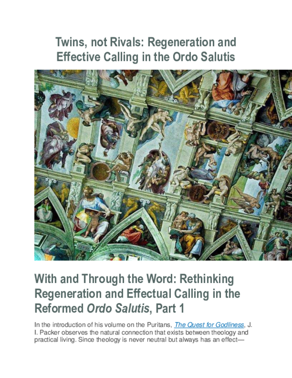 (PDF) Twins, not Rivals: Regeneration and Effective Calling in the Ordo ...