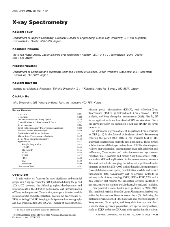 (PDF) Xray Spectrometry Kouichi Tsuji and Hisashi Hayashi Academia.edu