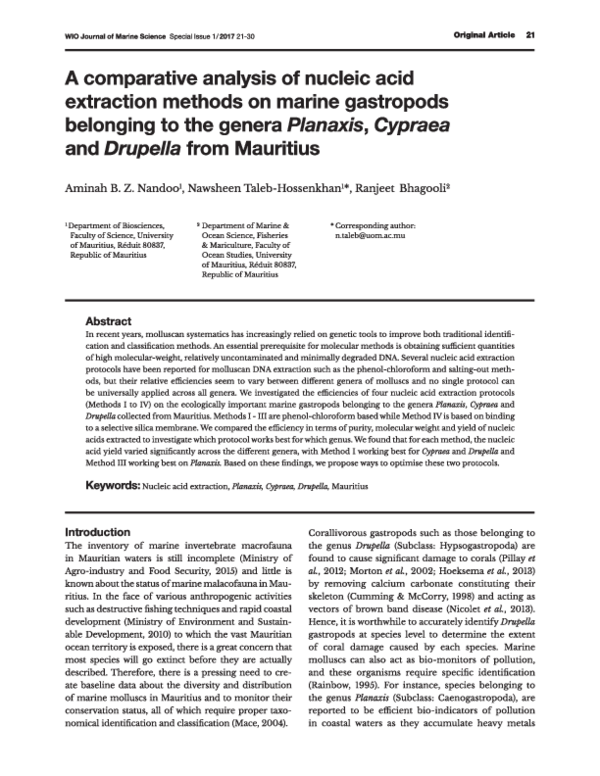 (PDF) A comparative analysis of nucleic acid extraction methods on ...