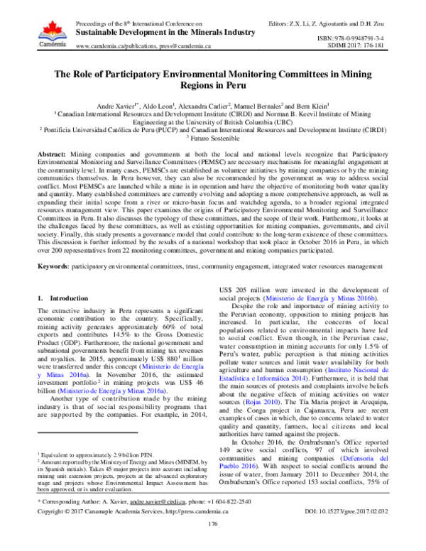 (PDF) The Role of Participatory Environmental Monitoring Committees in ...